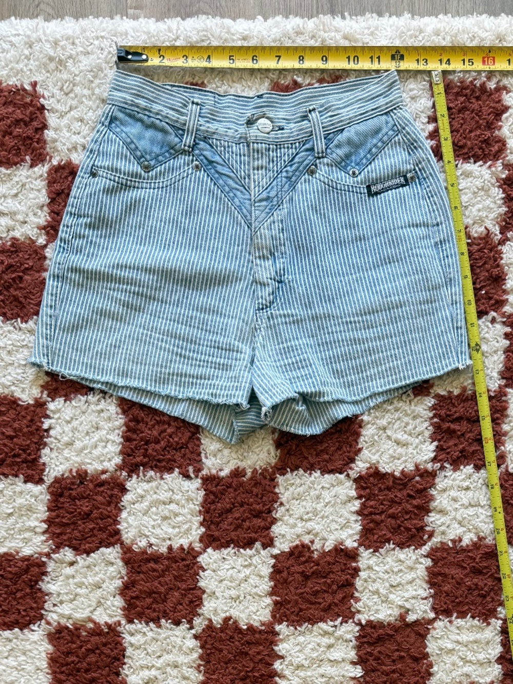 100% Cotton HighWaisted RoughRider Cutoff Shorts - Vintage